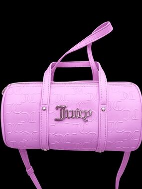 Juicy Couture Lavender Pink Barrel Satchel with Embossed Logo Y2K